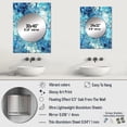 thumbnail image 4 of Designart "Turquoise Mosaic in Ocean Blue I" Botanical Mirror Wall Decor - Tropical Blue Floral Large Mirror Wall Decor For Bedroom - 32" x 24" Inch, 4 of 5