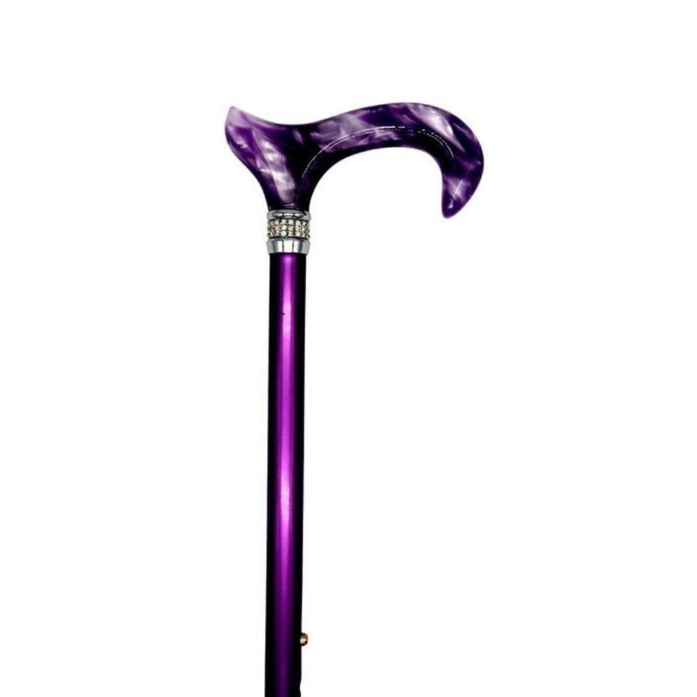 Classy Walking Canes Adjustable Fashionable Purple Rhinestone and