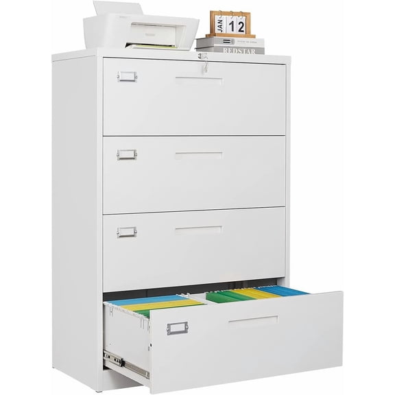 Metal 4 Drawer Lateral File Cabinet Metal Filing Storage Cabinet with Lock home