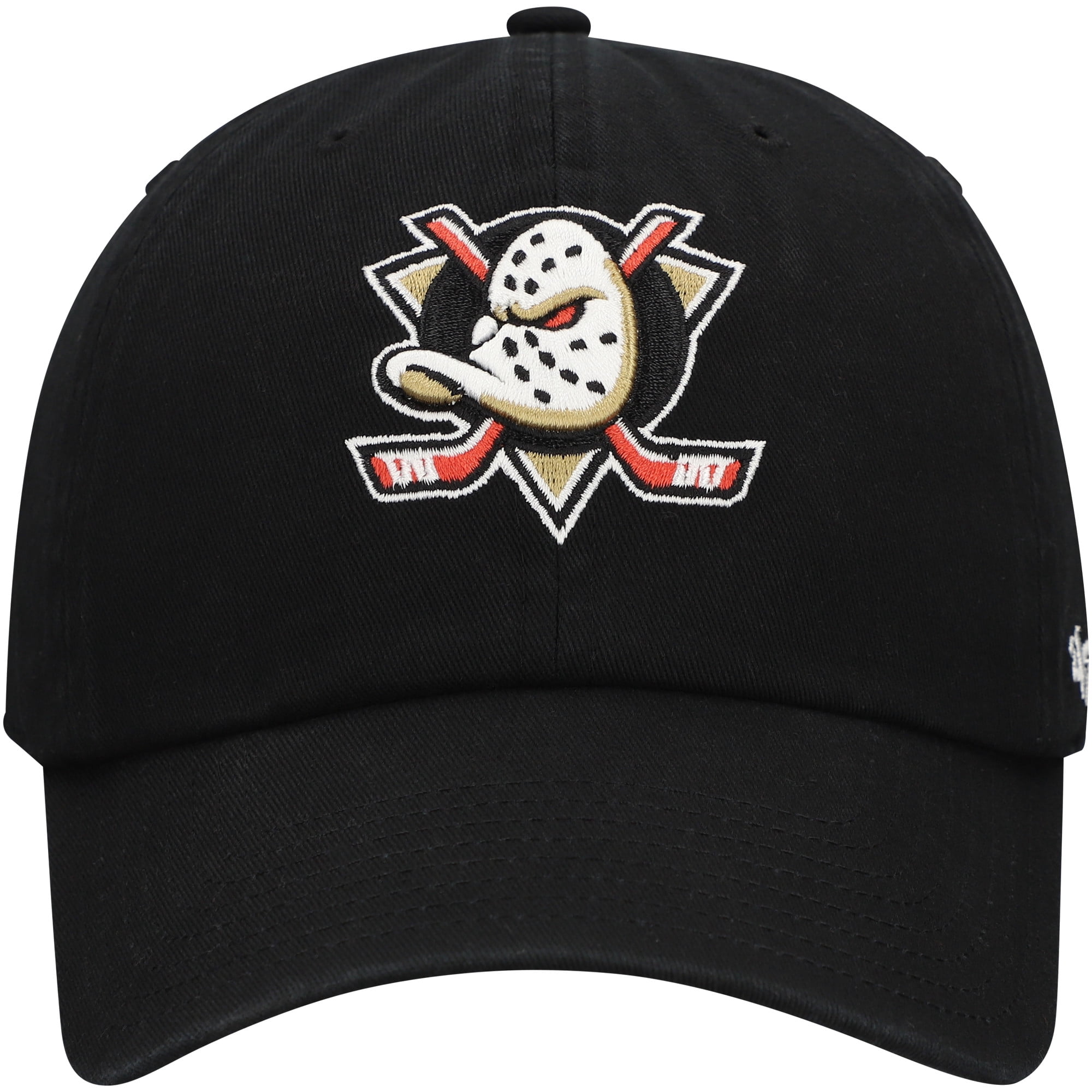 Men's '47  Black Anaheim Ducks Core Logo Clean Up Adjustable Hat