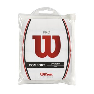 Wilson Pro Tennis Racket Overgrip, White, 12 Pack