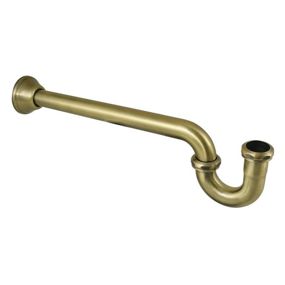 Kingston Brass CC9123 1-1/2" P-Trap with Box Flange, 24" Length, 18 Gauge, Antique Brass
