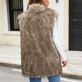 thumbnail image 6 of Qetyuw Womens Faux Fur Coats Plus Size Sleeveless Open Front Cardigan Jackets Fuzzy Fleece Winter Casual Coat, 6 of 9