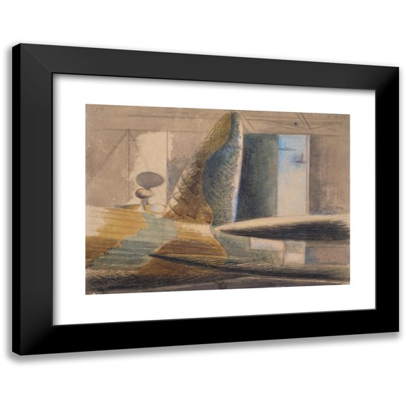 Paul Nash 14x11 Black Modern Framed Museum Art Print Titled - Bomber Lair - Egg and Fin (1940)