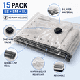 thumbnail image 7 of PKALQ vacuum storage bags , Does not include a rechargeable air pump, 15 Pack Carry-on Size Compression Packing Bags for Luggage and Suitcase,  Space Saver for Clothes and Clothing Travel, 7 of 7