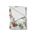 thumbnail image 2 of Hawaii Soft Flannel Fleece Throw Blanket, Aquarelle Effect Palm Trees Hibiscus Flowers Romantic Summer Bloom, Cozy Plush for Indoor and Outdoor Use, 50" x 70", Reseda Green Pale Pink, by Ambesonne, 2 of 6