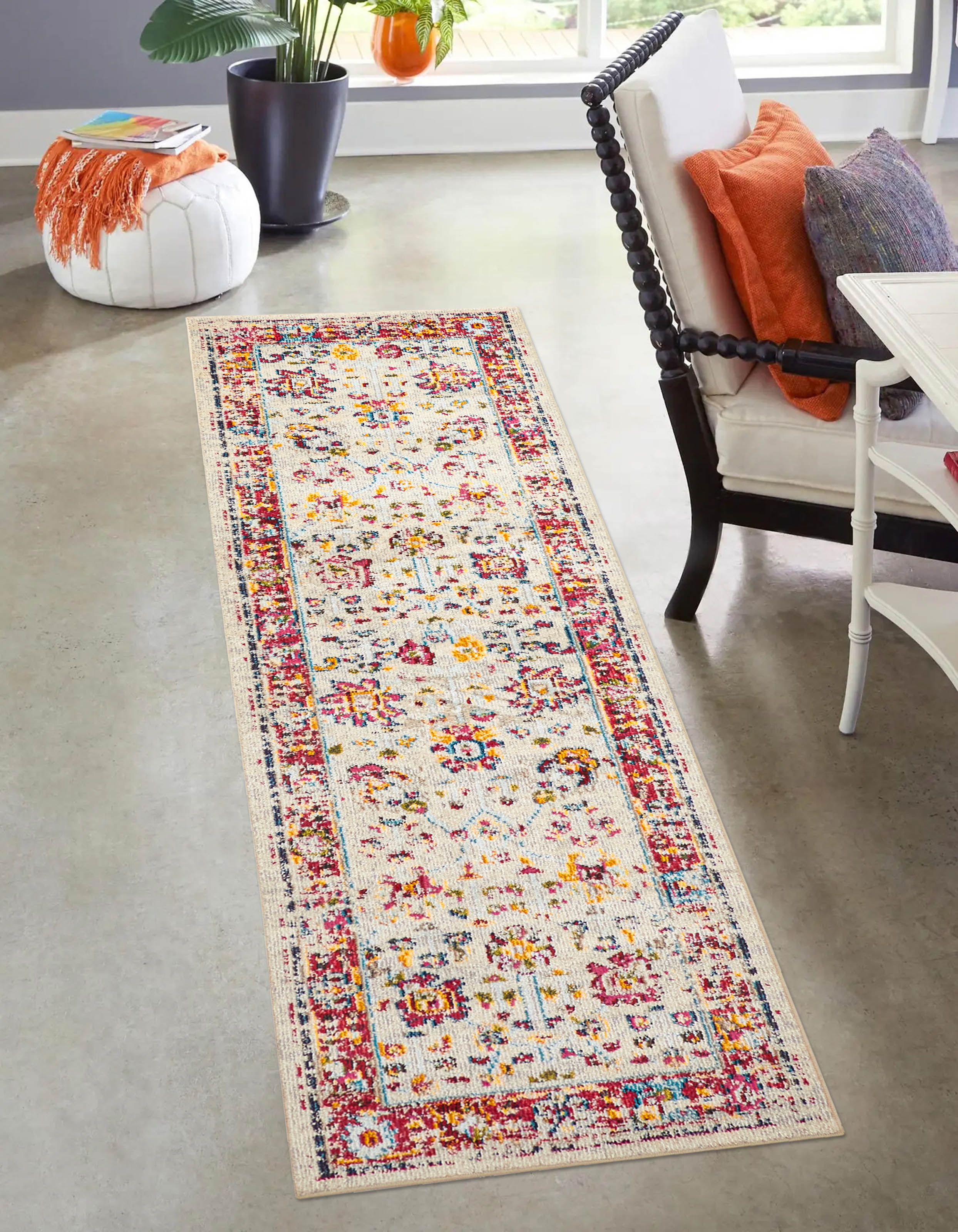 ECARPET Tapis Traditionnel Jasmine pour Salon, Chambre, Salle A Manger, Entrée, Couloir et Plus Encore.