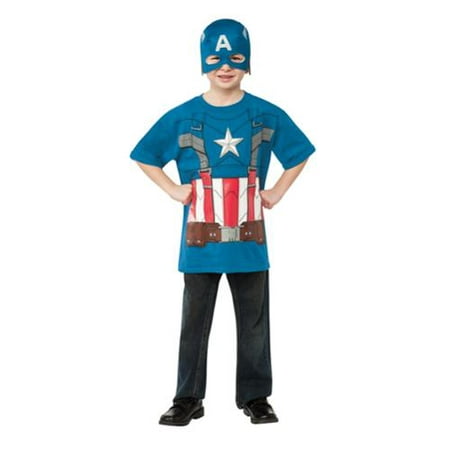 Captain America Retro Boys T Shirt Super Hero Halloween Costume