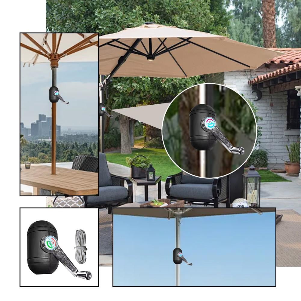 Patio Umbrella Accessories,Umbrella Replacement Parts Heavy Duty Holder Umbrella Hand Crank,Adjustable Outdoor Umbrella Crank Handle Replacement Accessories for Picnic Beach Patio Courtyard