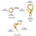 thumbnail image 3 of 30Pcs Zinc Alloy Lobster Claw Clasps Parrot Trigger Clasps Jewelry Making Findings with 50Pcs Iron Bead Tips and 50Pcs Iron Open Jump Rings Golden 12x6mm Hole: 1.2mm, 3 of 5