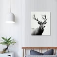 thumbnail image 4 of JEUXUS Canvas Wall Art Forest Landscape Black And White Prints Black And White Elk Picture Wild Animal Posters Elk Canvas Black And White Landscape Painting Elk Artwork Modern Nature Art  16x20 in, 4 of 5