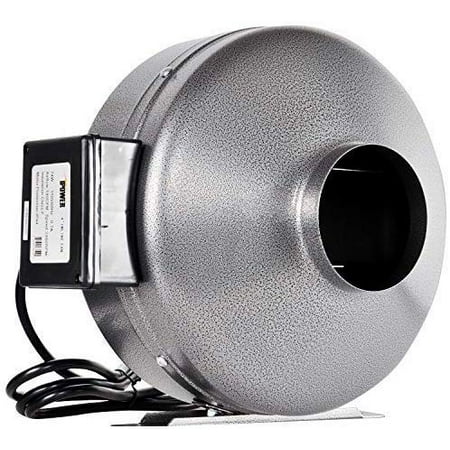 iPower 4 Inch 190 CFM Inline Duct Ventilation Fan HVAC Exhaust Blower for Grow Tent, Grounded Power Cord,