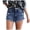 Blue, variant on Fesfesfes Jeans for Women Stretchy Denim High-Waist Shorts Frayed Ripped Shorts with Pockets Pants