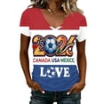 thumbnail image 2 of LNZGNM Women's Soccer Jersey USA MEX CA Short Sleeve Crewneck Graphic Tee Football Tournament Fan Top for Sports Party Vacation Game Day,Multicolor(M), 2 of 6