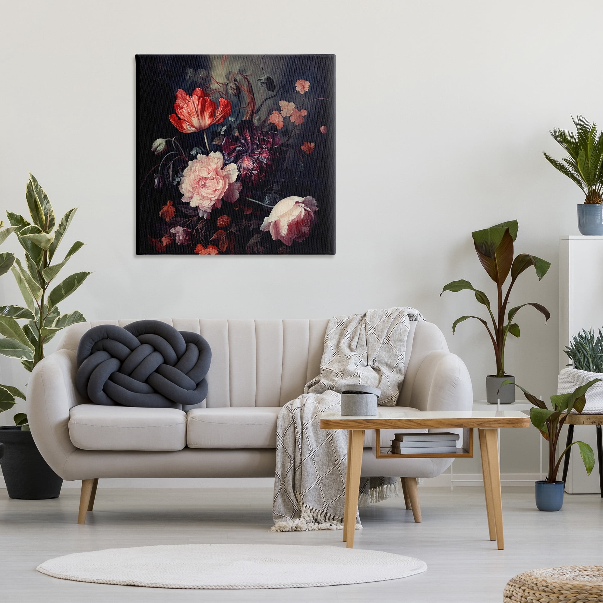Stupell Industries Dark Elegant Flowers Botanical & Floral Photography Gallery Wrapped Canvas Art Print Wall Art, 36 x 36