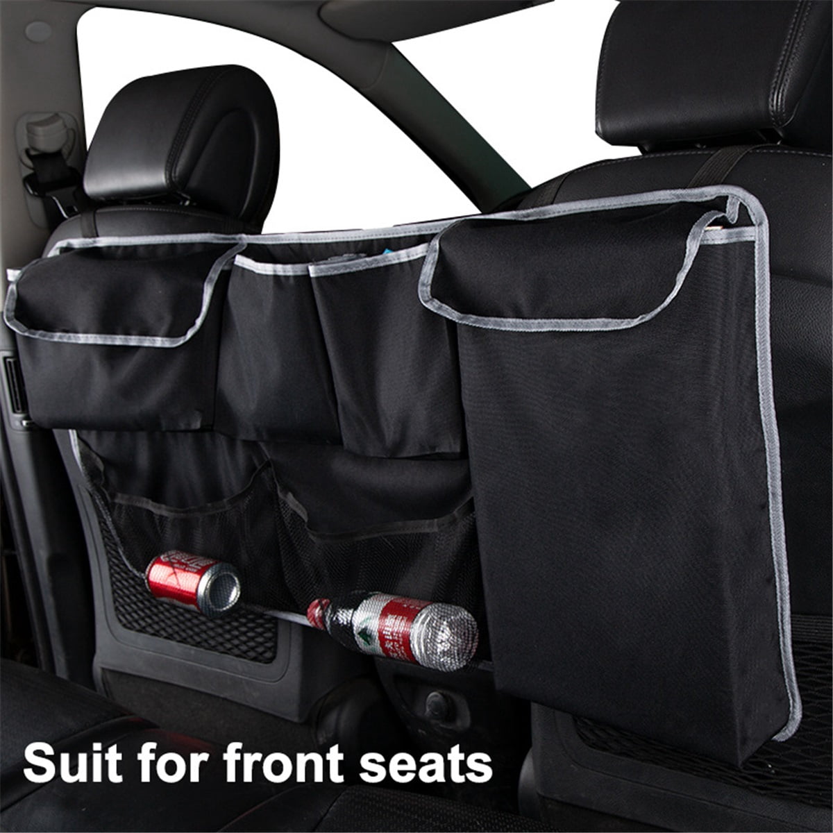 Trunk Hanging Organizer, Backseat Bag, Car Interior Accessories with 4 Pockets & 2 Mesh Pouches for Groceries, Will Provide More Storage Trunk Space for SUV, Jeep, MPVs