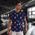 thumbnail image 3 of Wukai Sea Jellyfish Print Men's Short-Sleeved Mesh T-Shirt,Quick-Dry Short Sleeve Workout T-Shirt-X-Large, 3 of 8