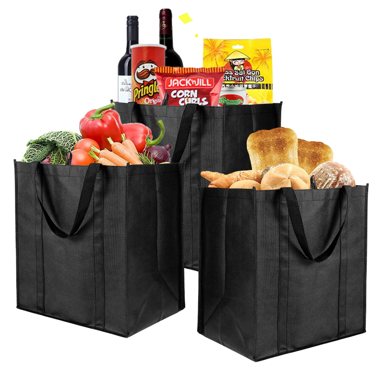 Zenpac Washable Kraft Tote Bag Double Stitched for Multi-Purpose Use Grocery Eco Friendly Recyclable Durable Heavy-Duty Reusable Shopping Bag