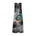 thumbnail image 5 of SMihono Robe Maxi Bohème d'Été pour Femmes Grande Taille Mode d'Été pour Femmes Imprimée à Col en V Sans Manches à Enfiler avec Poches Robe de Plage Évasée Robe Soleil, 5 of 5