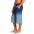 thumbnail image 5 of Mens Swim Trunks Men's Gradient Print Casual Drawstring Cropped Capri Pants Resort Swim Trunks Beach Shorts with Elastic Waist Quick-Dry Summer Pants for Vacation Travel Blue S, 5 of 9