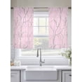 thumbnail image 5 of Pink Branches Sheer Curtains 45 Inch Length 2 Panels Set - Light Filtering Window Treatments, Vintage Art Farmhouse Rod Pocket Semi Curtains for Living Room/Bedroom/Kitchen Décor, 104"W x 45"L, 5 of 7