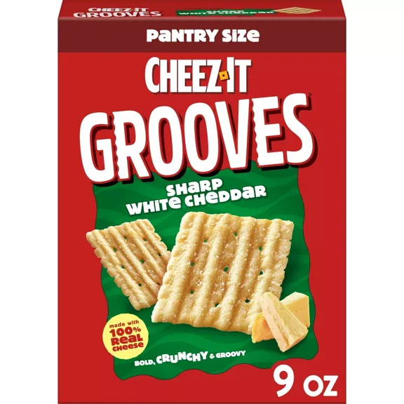 Cheez-It Grooves Sharp White Cheddar Crackers - 9oz