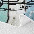 thumbnail image 5 of Castle Fairy Beach Camper Art Quilt King,Adventure Theme King Coverlet Set for Bedroom,Blue White, 5 of 7