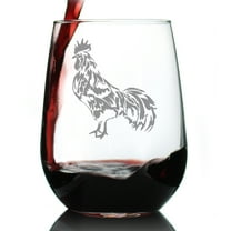Bevvee Stemless Wine Glass 17 oz Rooster Gifts for Rooster Lovers Wine Glasses