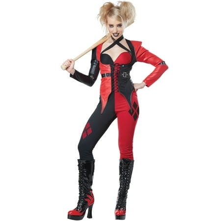 Psycho Jester Clown Harley Quinn Adult Comic Halloween Costume