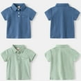 thumbnail image 2 of YTDSCS Toddler Boys Lapel T Shirts for Kids Summer Short Sleeve Shirt Baby Boys Cotton Button Shirt Tops Tee Clothes for 2-7 Years, 2 of 8