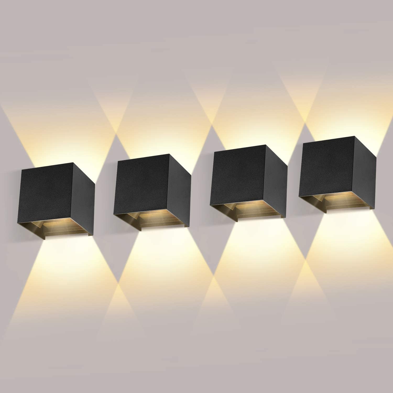 Details about   LMP 2 Pack LED Square Up and Down Lights Outdoor Wall Light，Body in Aluminum 5W 