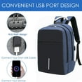 thumbnail image 3 of Mochila para computadora portátil, resistente al agua, antirrobo, con puerto de carga USB y cerradura, mochilas de negocios, azul oscuro, 3 of 6