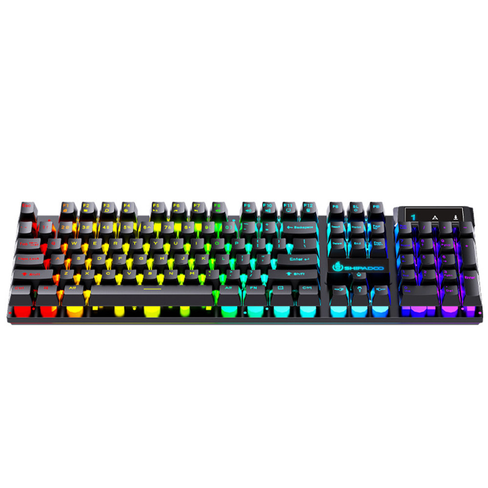 Wired Gaming Keyboard & Mouse Combo Set, 104 Keys Multimedia RGB Light
