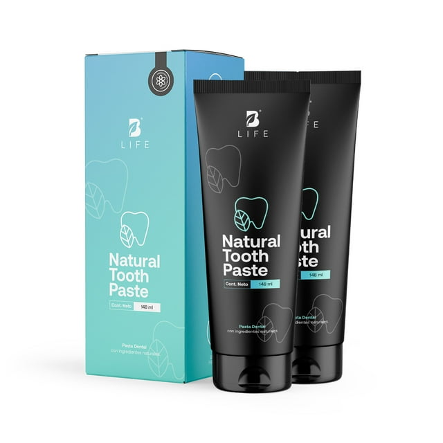 Pasta Dental Sin Flúor | Paquete Con 2 Unidades | 148ml c/u | 94% De Ingredientes Naturales | Natural Tooth Paste | B Life.