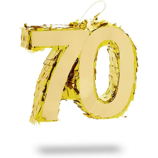 Mini Number 70 Pinata For 70th Birthday Anniversary Party Decorations Gold 7 5 X 6 X 2 In Walmart Com