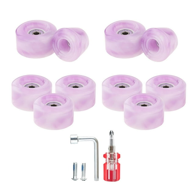 Ruedas de patín DYNWAVEMX Ruedas de patín de Ruedas cuádruples 8 piezas Blanco morado