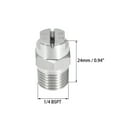 thumbnail image 2 of Flat Fan Spray Tip - 1/4 BSPT Male Thread 304 Stainless Steel Nozzle - 95 Degree 2.8mm Orifice Diameter - 2 Pcs, 2 of 4