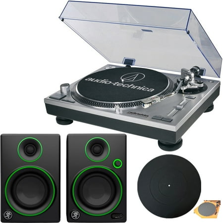 Universal Series Audio Audio-Technica AT-LP120-USB Direct-Drive Professional Turntable in Silver w/ Mackie CR Series CR3 3
