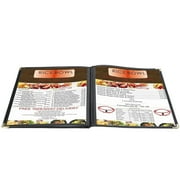 30 Pack Menu Covers 8.5x11 inch Black Triple Fold Book Style Holder with 3 Page 6 View Protective Corner For Restaurant Hotel Deli Cafes Bars Pubs