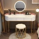 thumbnail image 1 of Modern Luxury Mirror Dressing Table Three Levels Brightness Adjustment Drawers Bench Vanities Bedrooms Modern Dresser Furniture My Lux Decor Round, 1 of 22