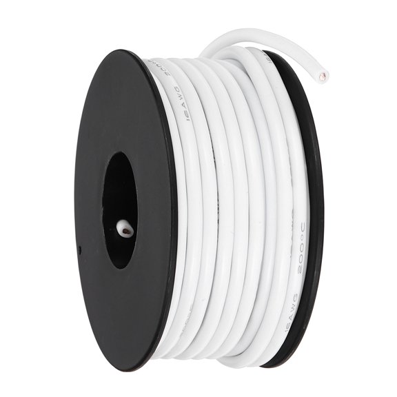Uxcell 16 AWG Flexible Silicone Wire 9m/30ft Tinned Copper Electrical Wire White