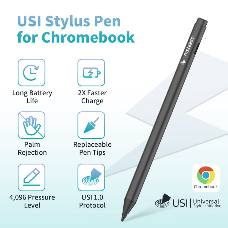 Lenovo USI Stylus Pen, Chrome OS Support, 4,096 Levels of Pressure  Sensitivity, 150 Days Battery Life, AAAA Battery, Works with Chromebook