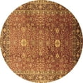 thumbnail image 1 of Ahgly Company Indoor Round Oriental Brown Traditional Area Rugs, 6' Round, 1 of 4
