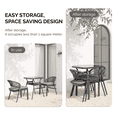 thumbnail image 5 of Ktaxon 3pc Bistro Set 22in Stackable Wicker Chairs&Table with Storage Patio Black, 5 of 9