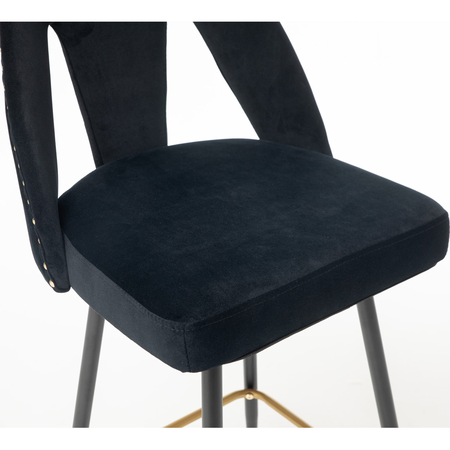 Kadyn 28 Inch Bar Stools, Velvet Counter Height Stools Set of 2, Modern Bar Chairs with Back for Dining Room, Black Kadyn 28 Inch Bar Stools, Velvet Counter Height Stools Set of 2, Modern Bar Chairs with Back for Dining Room, Black