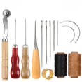 thumbnail image 1 of Leather Tools Kit（Quantity see chart）Hand Repair Craft Leather Waxed Thread 8 Color with Sewing Needles Scissors Tape Measure for Sewing Leather Shoes Leather Sofa, 1 of 5