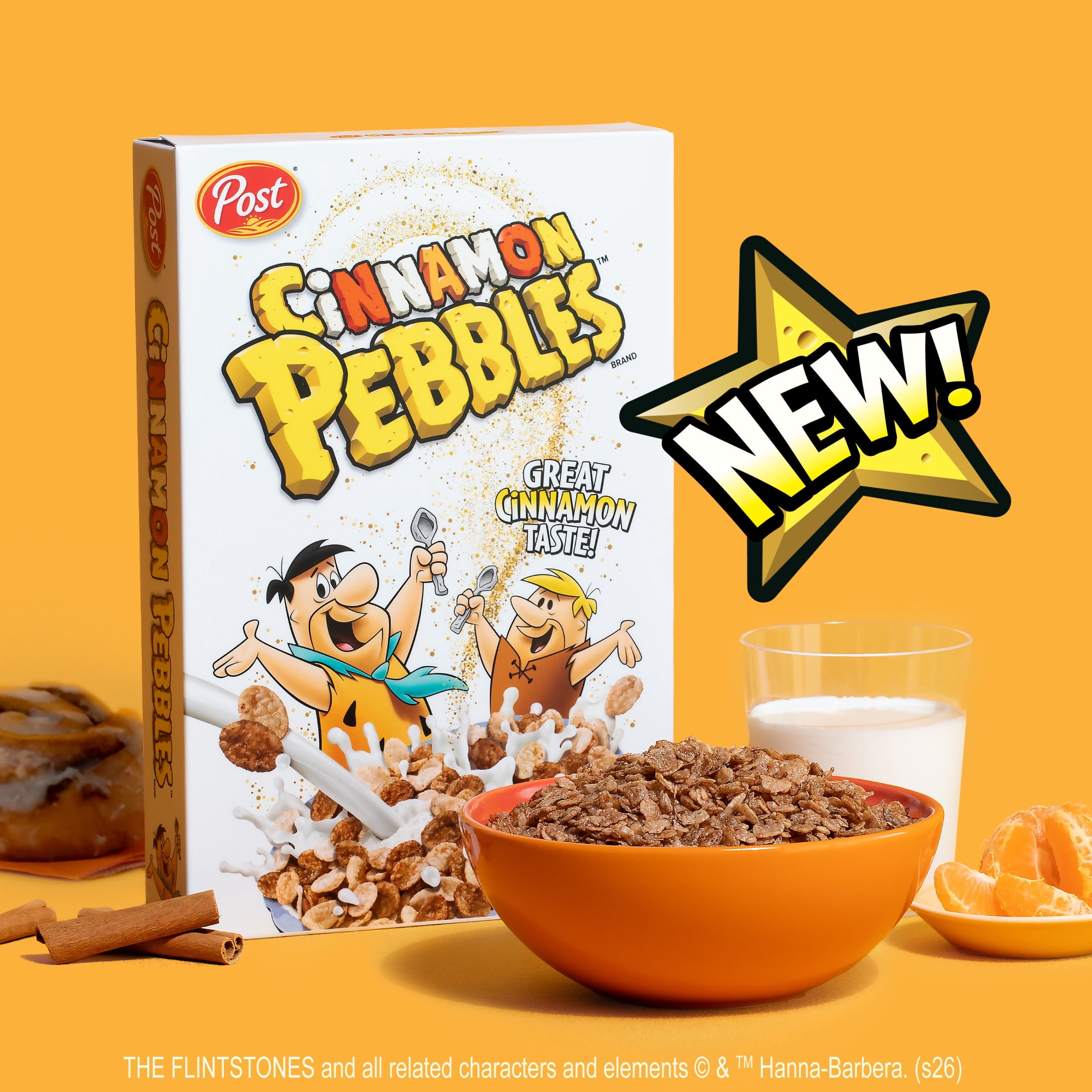 Cinnamon PEBBLES Gluten Free Breakfast Cereal, 19.5 oz Box