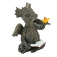 thumbnail image 4 of Dragon Reading Book Statue, Dragon Sculpture Cute Exquisite  Resin Sunproof Waterproof  for Garden for Tree, 4 of 7