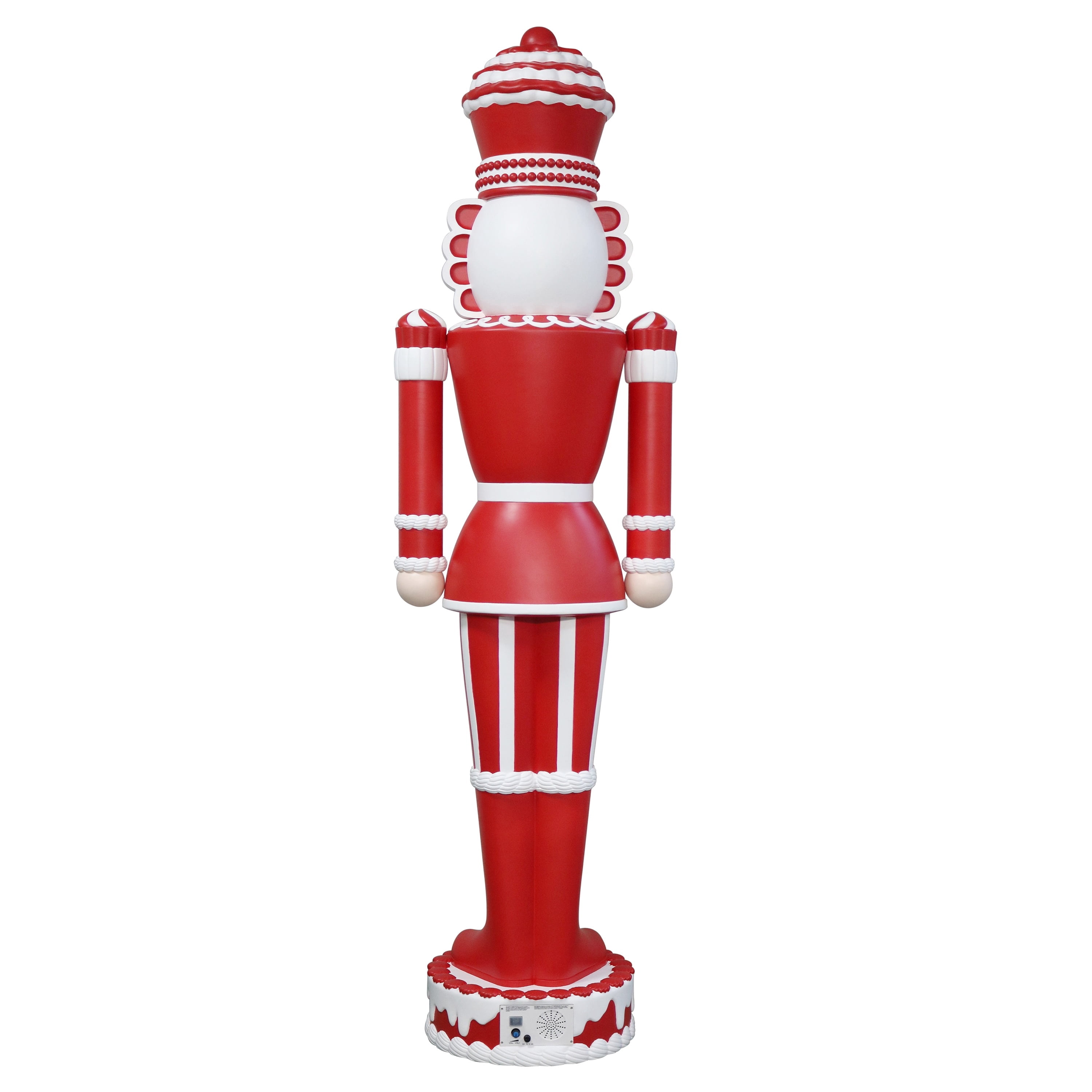 Lighted Blow Mold Candy Nutcracker Indoor/Outdoor Christmas Decoration, Red and White, 72", by Holiday Time