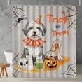 thumbnail image 2 of Trick or Treat Old English Sheepdog Funny Mummy Cosplay Pumpkin Candy Basket Shower Curtain Dog Lover Waterproof Bathroom Bathtub Curtain - 12016, 2 of 5
